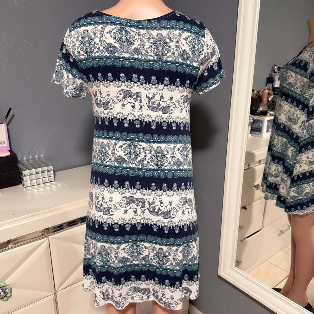 Bohemian Elephant Print Dress - Picture 7 of 12